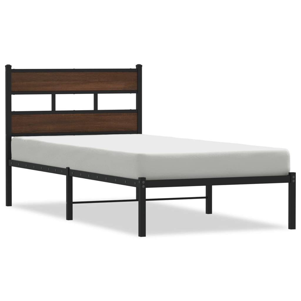 Giroletto senza Materasso con Testiera Rovere Marrone 90x200 cm | homemem39