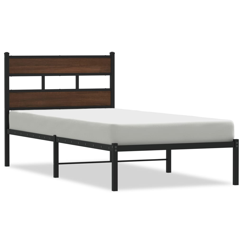Giroletto senza Materasso con Testiera Rovere Marrone 107x203cm | homemem39
