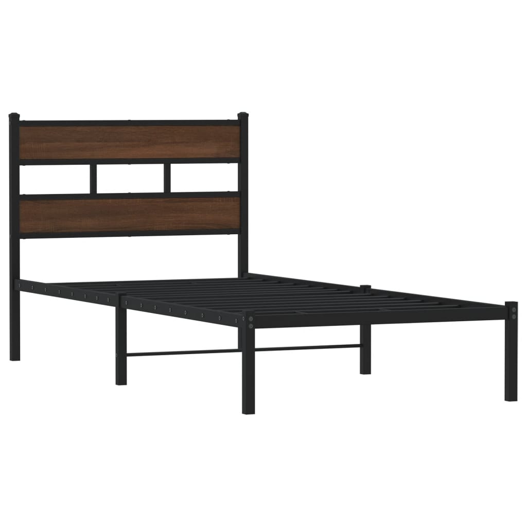 Giroletto senza Materasso con Testiera Rovere Marrone 107x203cm | homemem39