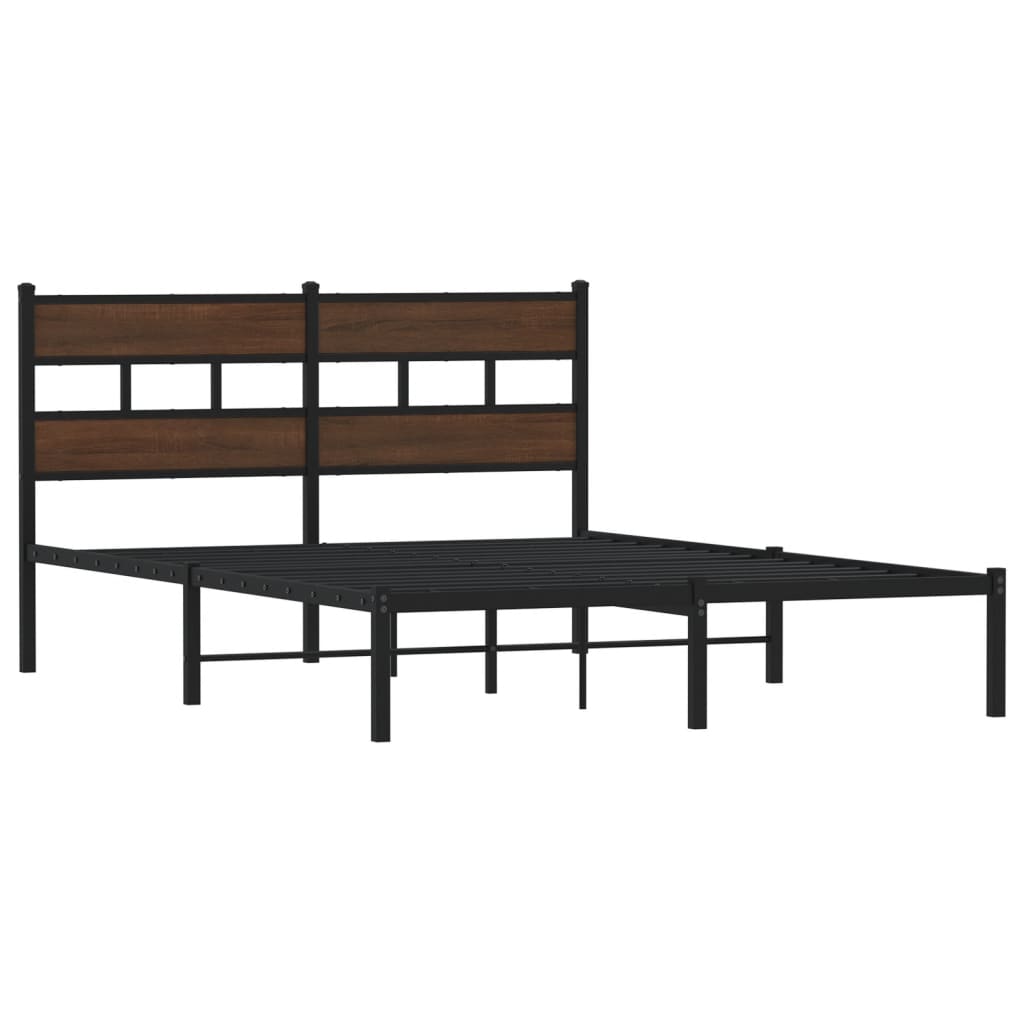 Giroletto senza Materasso con Testiera Rovere Marrone 140x190cm | homemem39