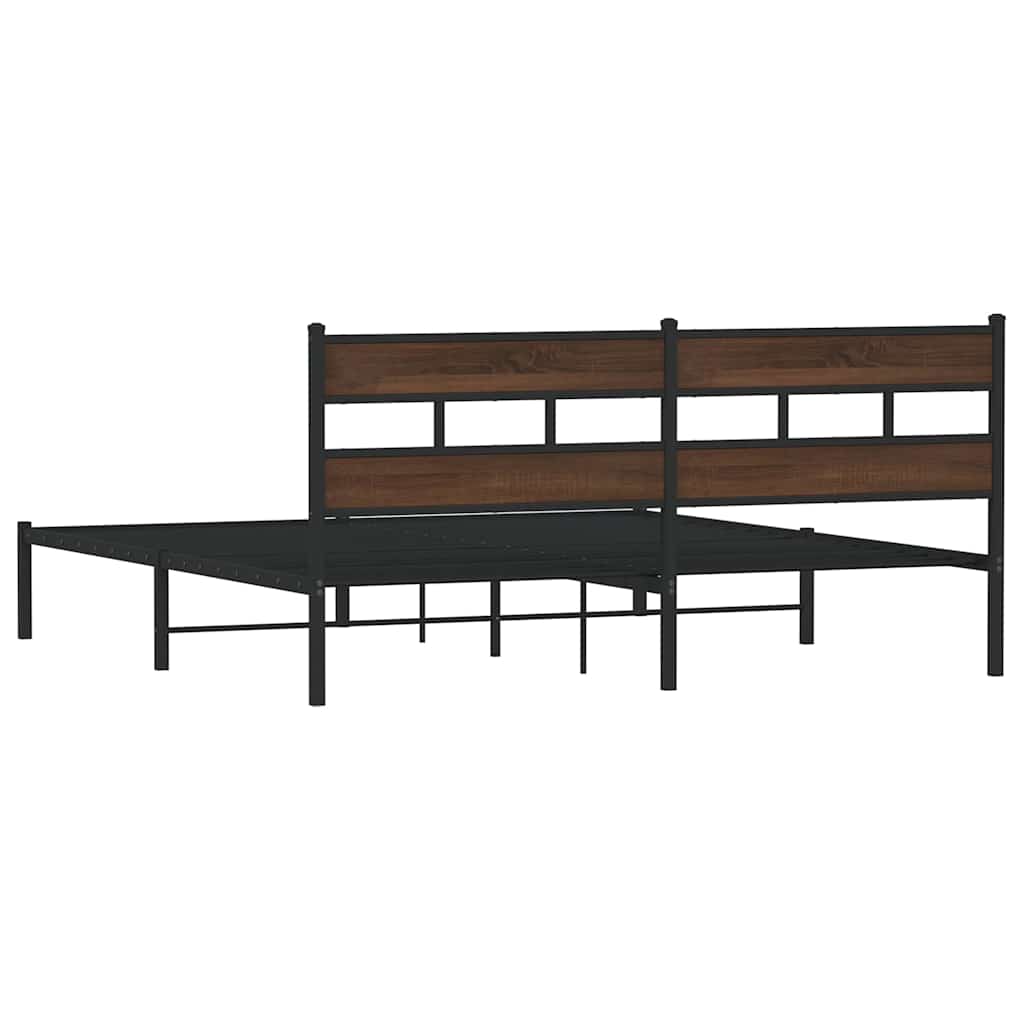 Giroletto senza Materasso con Testiera Rovere Marrone 180x200cm - homemem39