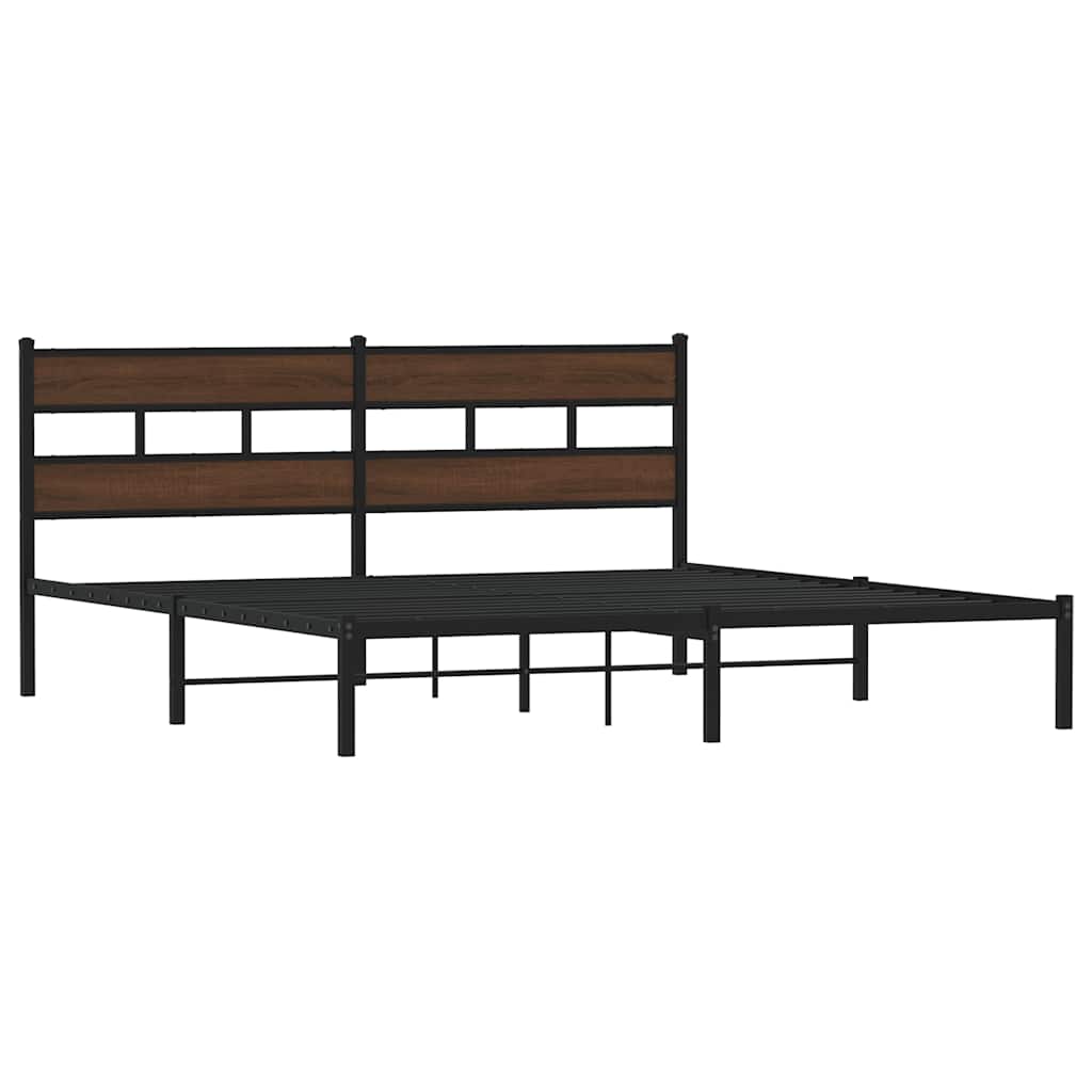 Giroletto senza Materasso con Testiera Rovere Marrone 200x200cm | homemem39