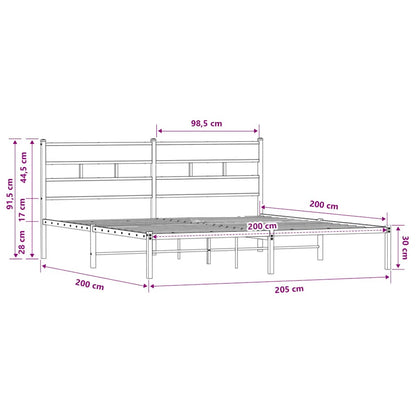 Giroletto senza Materasso con Testiera Rovere Marrone 200x200cm | homemem39