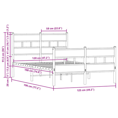 Giroletto senza Materasso con Testiera e Pediera 120x190 cm | homemem39