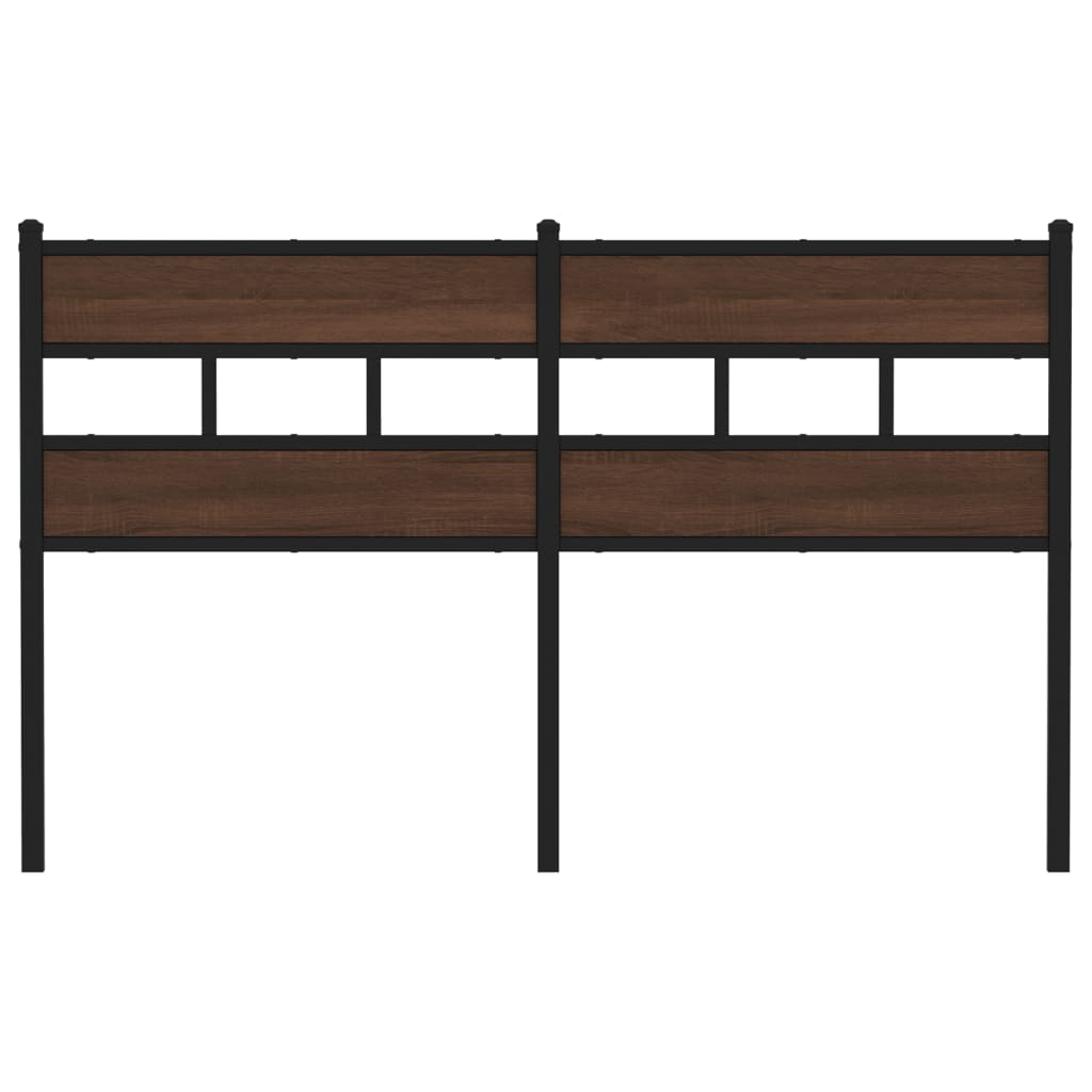 Testiera Rovere Marrone 150 cm in Acciaio e Truciolato - homemem39