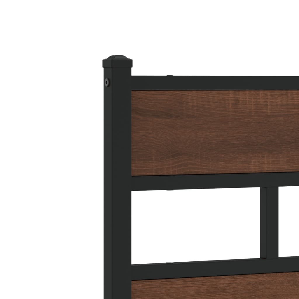 Testiera Rovere Marrone 150 cm in Acciaio e Truciolato - homemem39