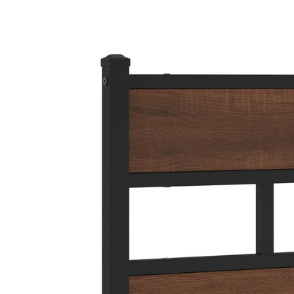 Testiera Rovere Marrone 150 cm in Acciaio e Truciolato - homemem39