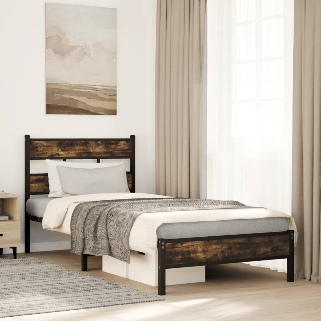 Giroletto senza Materasso con Testiera Rovere Sonoma 90x190 cm | homemem39