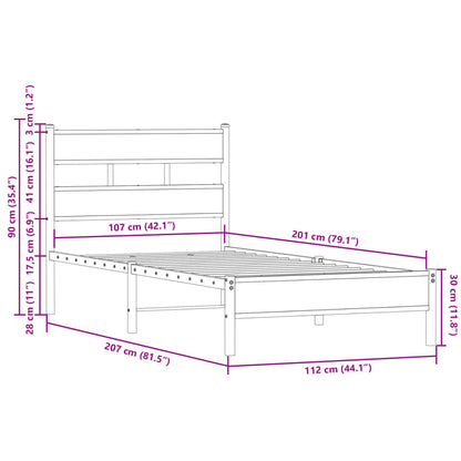 Giroletto senza Materasso con Testiera Rovere Sonoma 107x203cm | homemem39