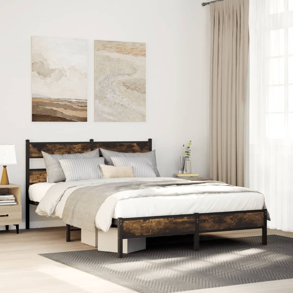 Giroletto senza Materasso con Testiera Rovere Sonoma 140x190 cm | homemem39
