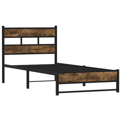 Giroletto senza Materasso in Metallo Rovere Fumo 75x190 cm | homemem39