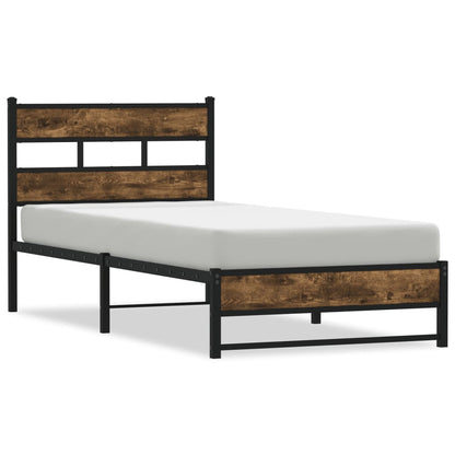 Giroletto senza Materaso in Metallo Rovere Fumo 90x200 cm | homemem39