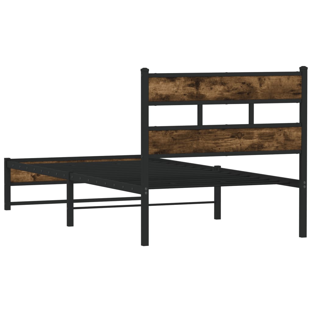 Giroletto senza Materaso in Metallo Rovere Fumo 100x190 cm | homemem39