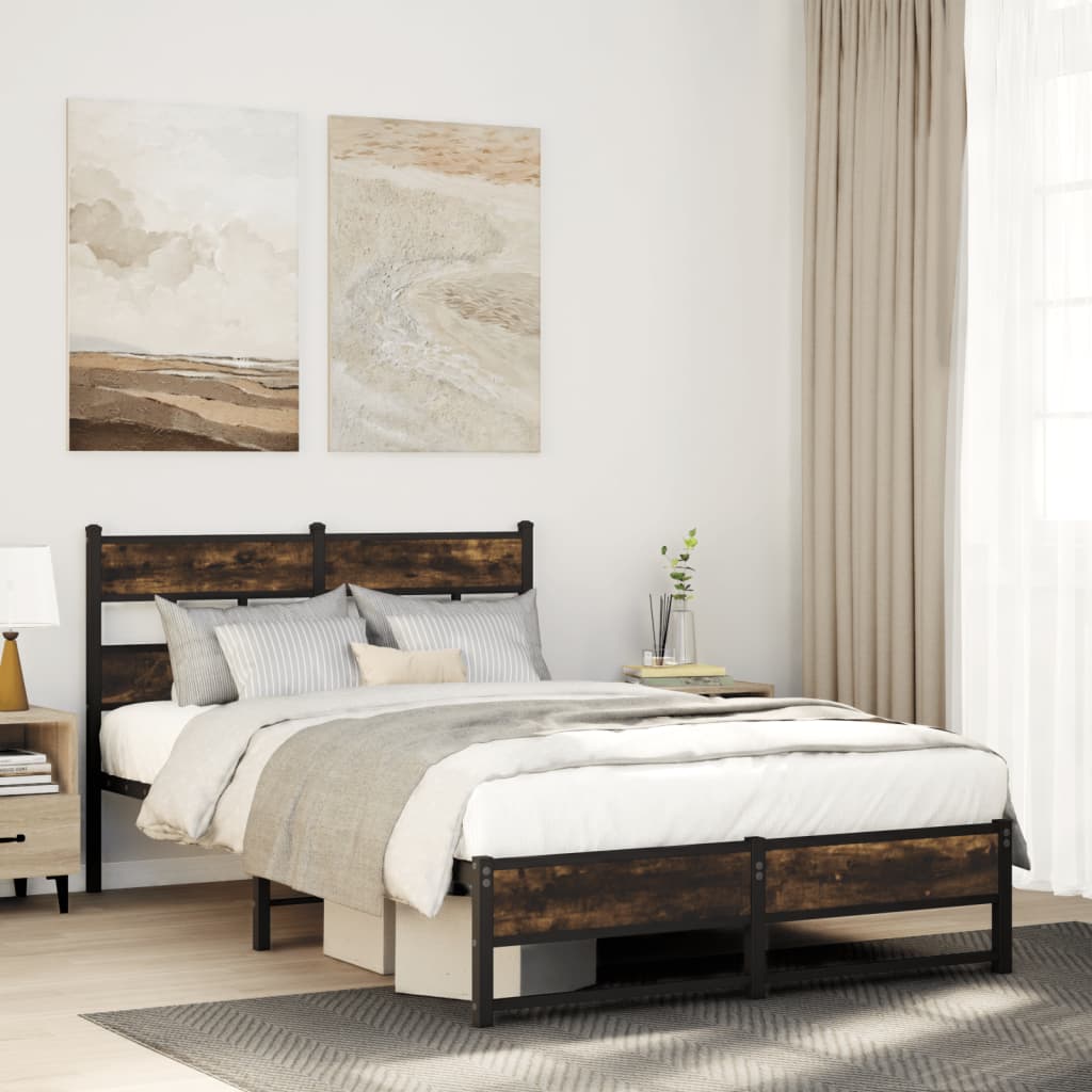 Giroletto senza Materasso in Metallo Rovere Fumo 120x190 cm | homemem39