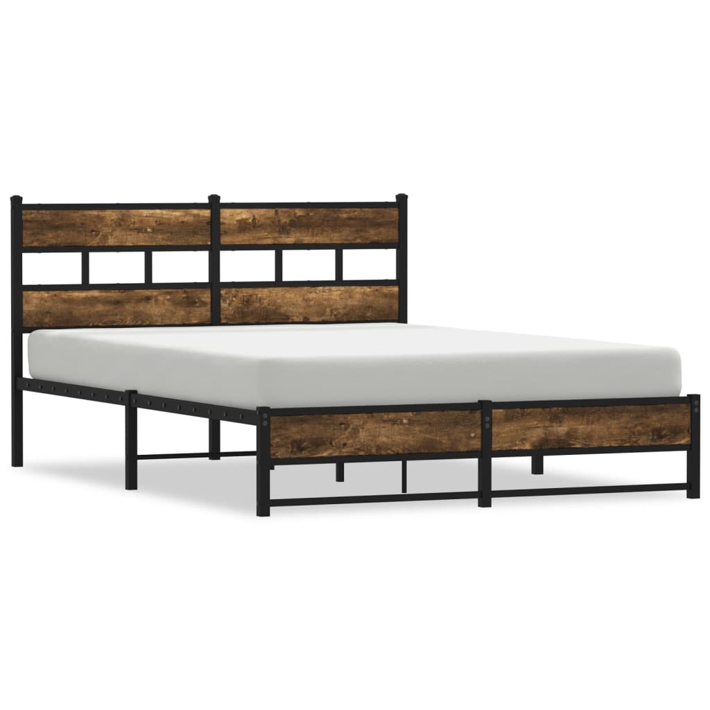 Giroletto senza Materaso in Metallo Rovere Fumo 140x190 cm | homemem39