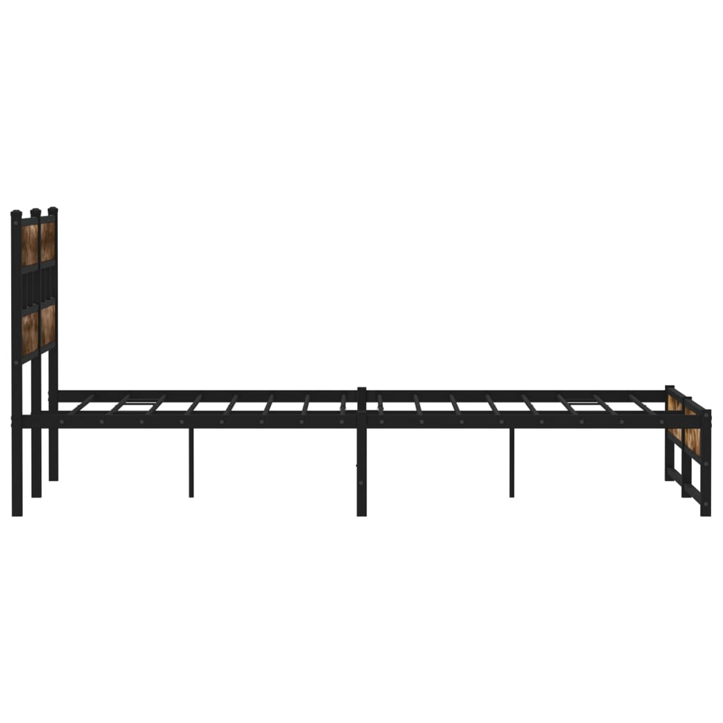 Giroletto senza Materaso in Metallo Rovere Fumo 140x190 cm | homemem39