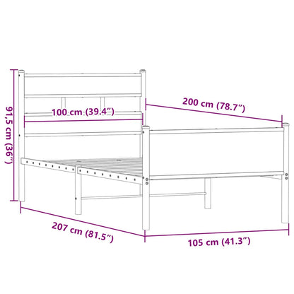 Giroletto senza Materasso Rovere Fumo 100x200 cm in Truciolato | homemem39