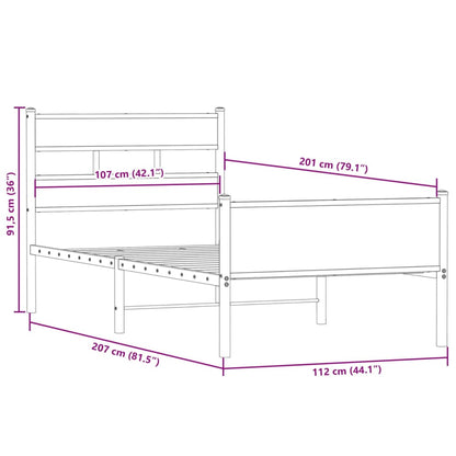 Giroletto senza Materasso Rovere Fumo 107x200 cm in Truciolato | homemem39