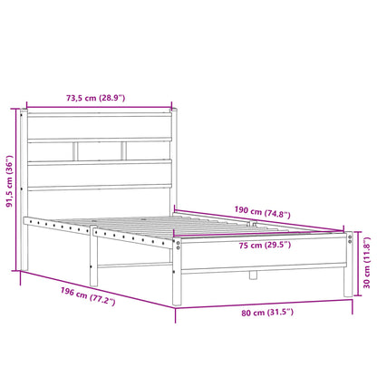 Giroletto senza Materasso Rovere Sonoma 75x190 cm in Truciolato | homemem39