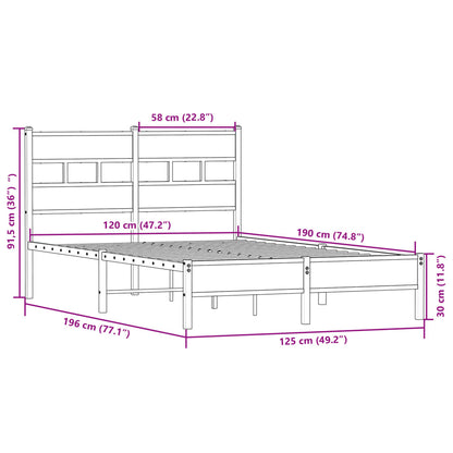 Giroletto senza Materasso Rovere Sonoma 120x190cm in Truciolato | homemem39