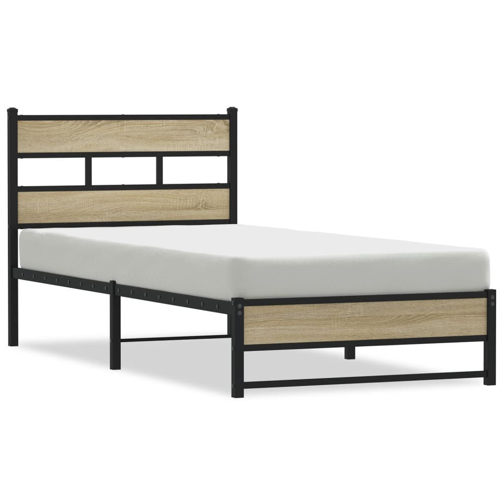 Giroletto senza Materaso in Metallo Rovere Sonoma 75x190 cm | homemem39