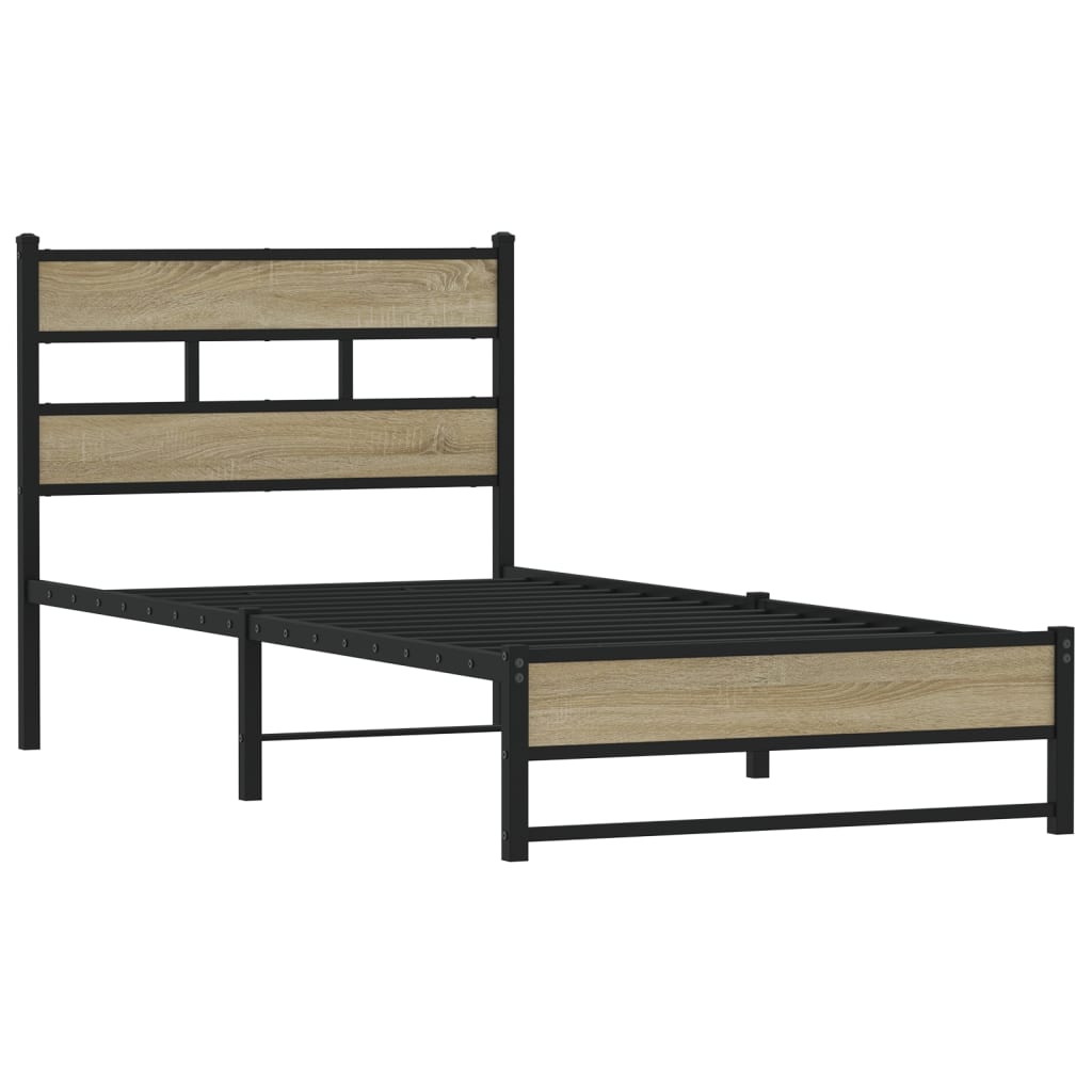 Giroletto senza Materaso in Metallo Rovere Sonoma 75x190 cm | homemem39