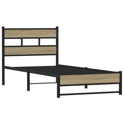 Giroletto senza Materaso in Metallo Rovere Sonoma 75x190 cm | homemem39