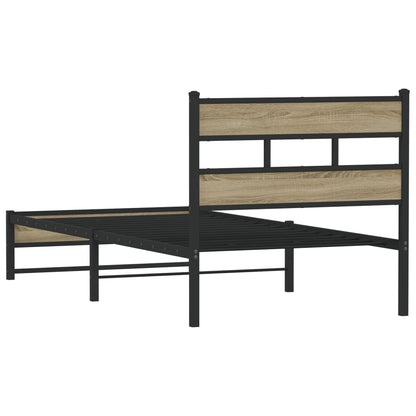 Giroletto senza Materaso in Metallo Rovere Sonoma 90x200 cm | homemem39