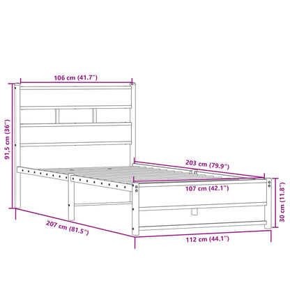 Giroletto senza Materaso in Metallo Rovere Sonoma 107x203 cm | homemem39