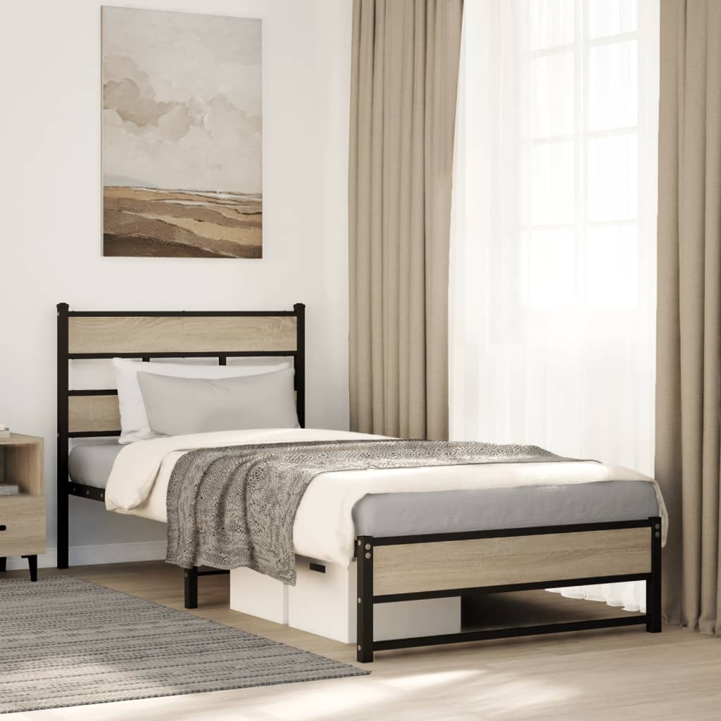 Giroletto senza Materaso in Metallo Rovere Sonoma 107x203 cm | homemem39