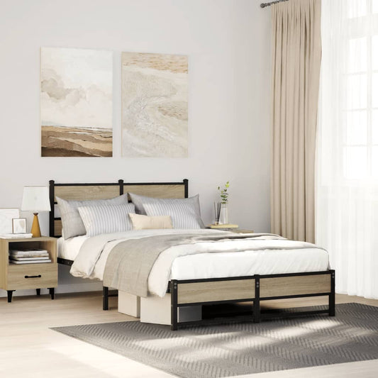 Giroletto senza Materaso in Metallo Rovere Sonoma 120x190 cm | homemem39