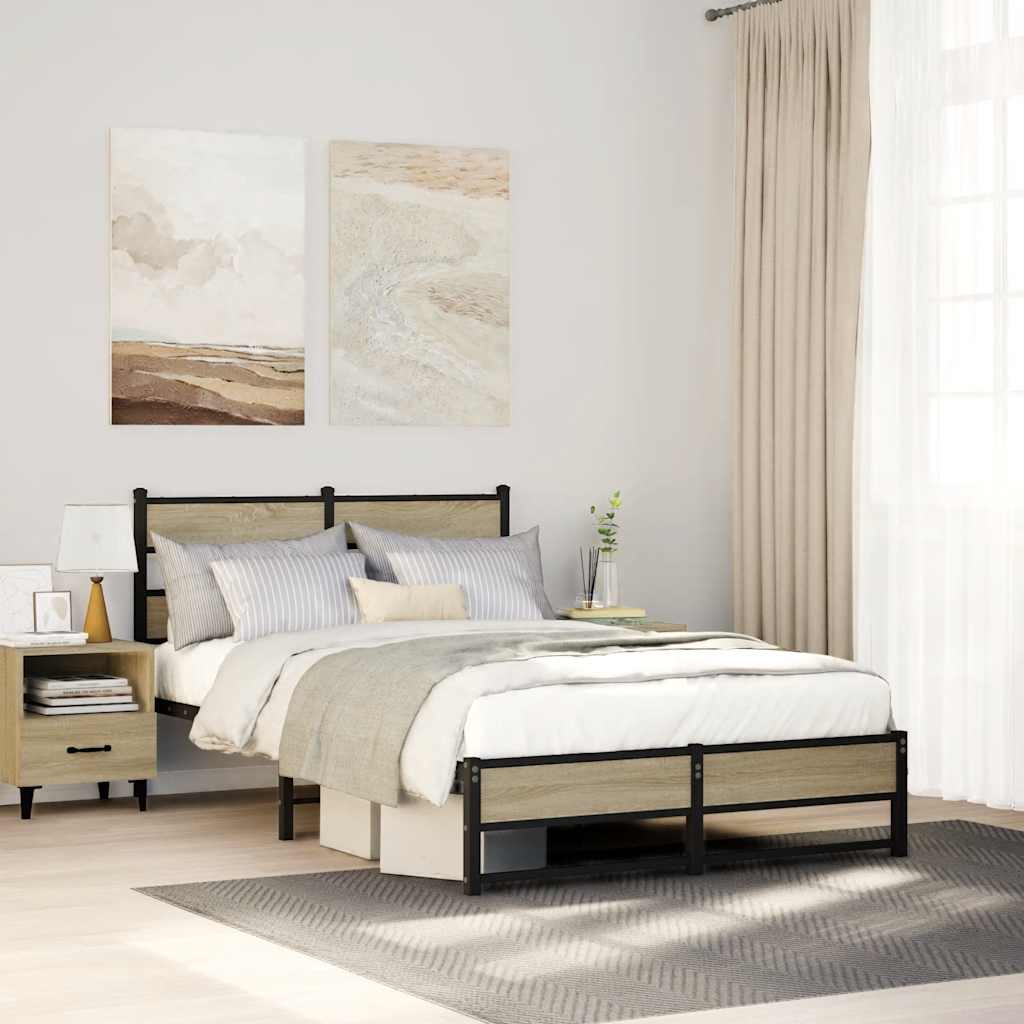 Giroletto senza Materaso in Metallo Rovere Sonoma 120x200 cm | homemem39