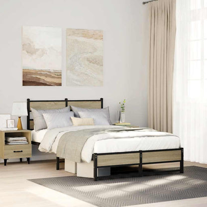 Giroletto senza Materaso in Metallo Rovere Sonoma 120x200 cm | homemem39