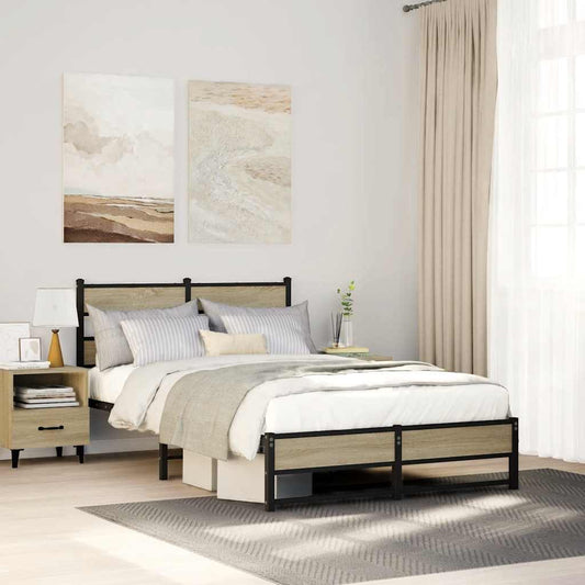 Giroletto senza Materaso in Metallo Rovere Sonoma 120x200 cm | homemem39