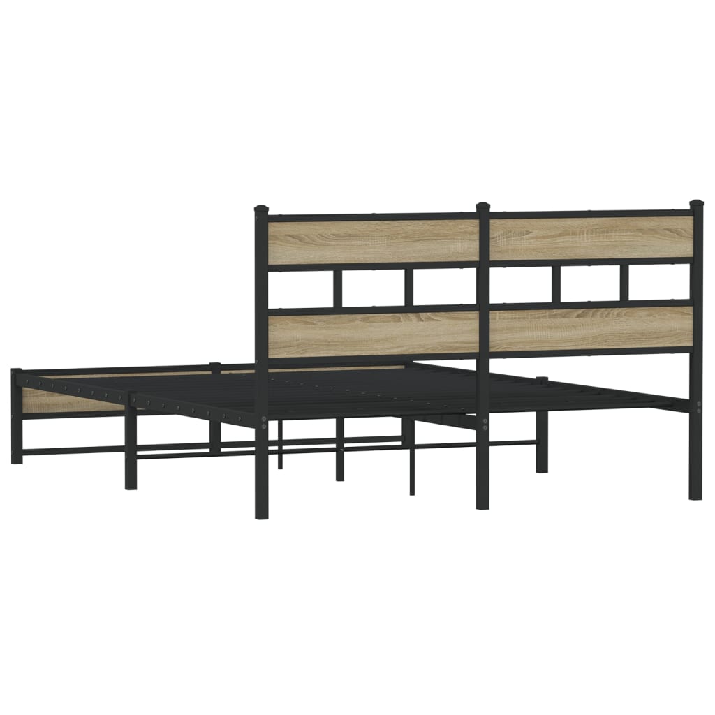 Giroletto senza Materaso in Metallo Rovere Sonoma 140x200 cm | homemem39
