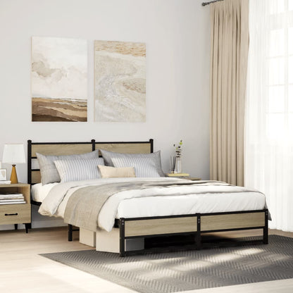 Giroletto senza Materaso in Metallo Rovere Sonoma 140x200 cm | homemem39