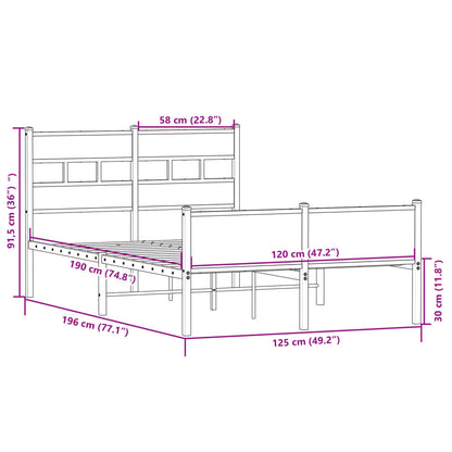 Giroletto senza Materasso Rovere Sonoma 120x190cm in Truciolato | homemem39