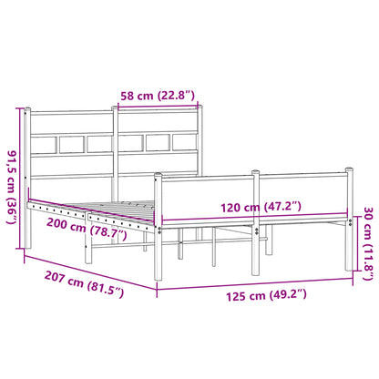 Giroletto senza Materasso Rovere Sonoma 120x200cm in Truciolato | homemem39