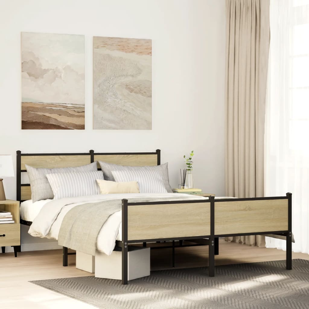 Giroletto senza Materasso Rovere Sonoma 140x200cm in Truciolato | homemem39