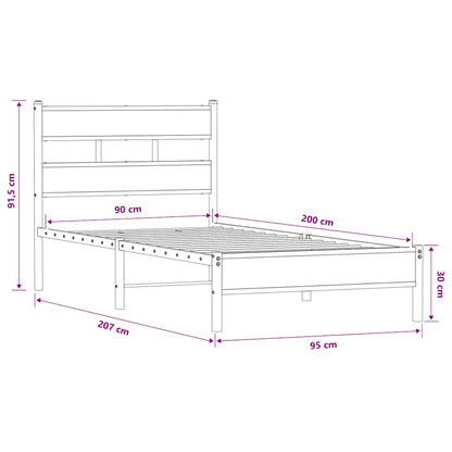Giroletto senza Materasso Rovere Marrone 90x200cm in Truciolato | homemem39