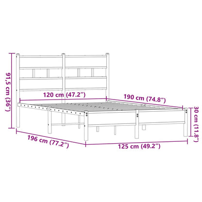 Giroletto senza Materasso Rovere Marrone 120x190 cm Truciolato - homemem39