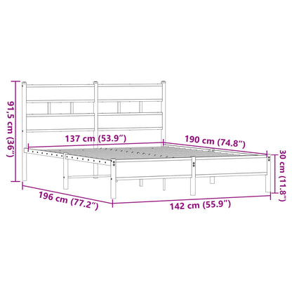 Giroletto senza Materasso Rovere Marrone 137x190 cm Truciolato - homemem39