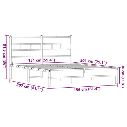 Giroletto senza Materasso Rovere Marrone 150x200 cm Truciolato - homemem39
