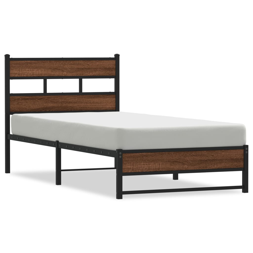 Giroletto senza Materasso in Metallo Rovere Marrone 75x190 cm | homemem39