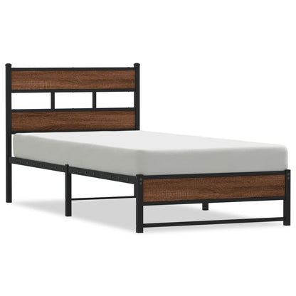 Giroletto senza Materasso in Metallo Rovere Marrone 75x190 cm | homemem39