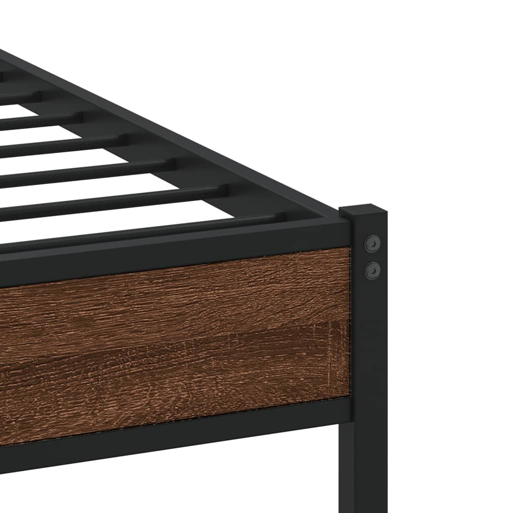 Giroletto senza Materasso in Metallo Rovere Marrone 75x190 cm | homemem39