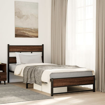 Giroletto senza Materasso in Metallo Rovere Marrone 75x190 cm | homemem39