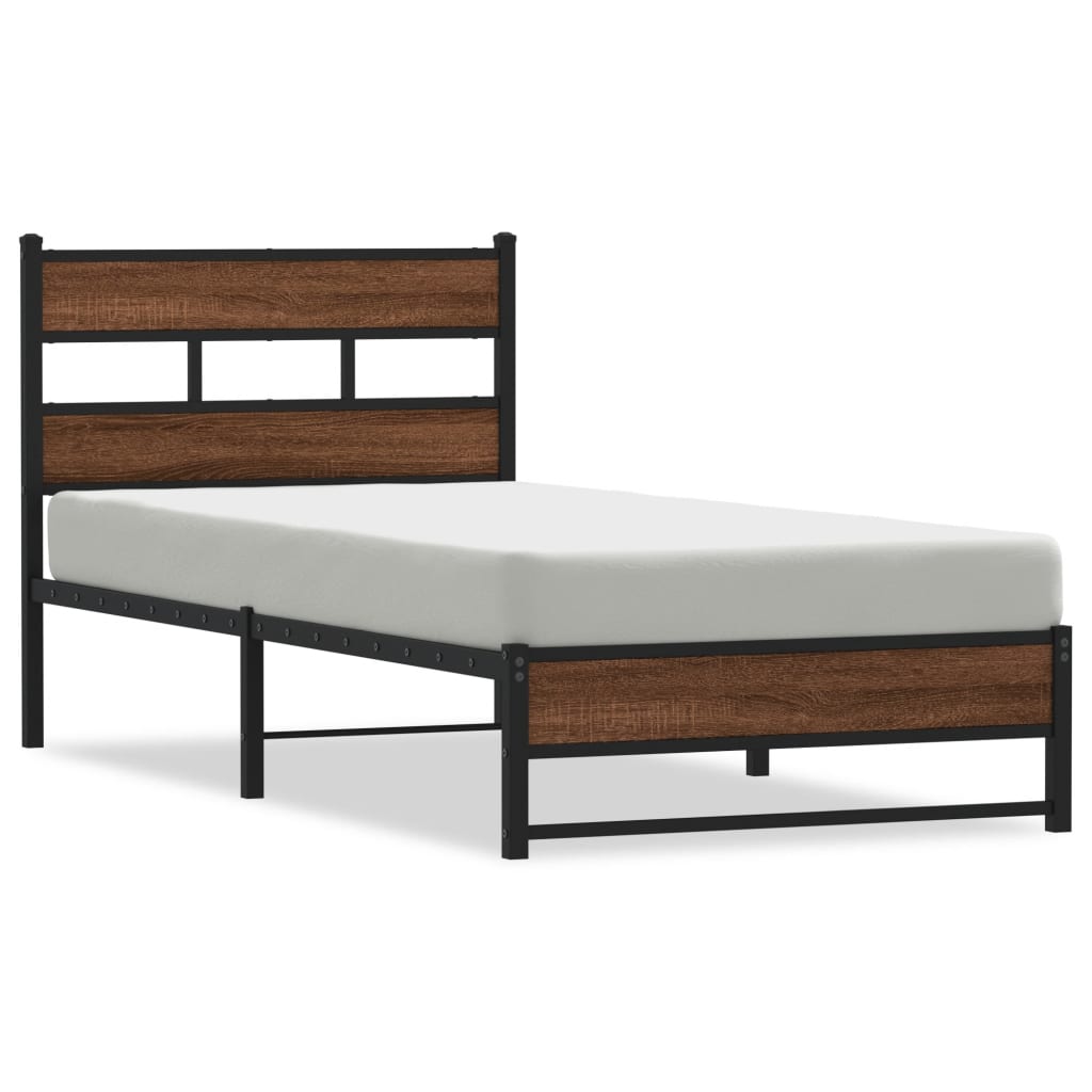 Giroletto senza Materasso in Metallo Rovere Marrone 90x190 cm | homemem39
