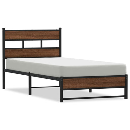 Giroletto senza Materasso in Metallo Rovere Marrone 90x190 cm | homemem39