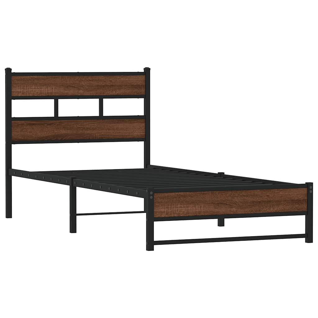Giroletto senza Materasso in Metallo Rovere Marrone 107x203 cm | homemem39